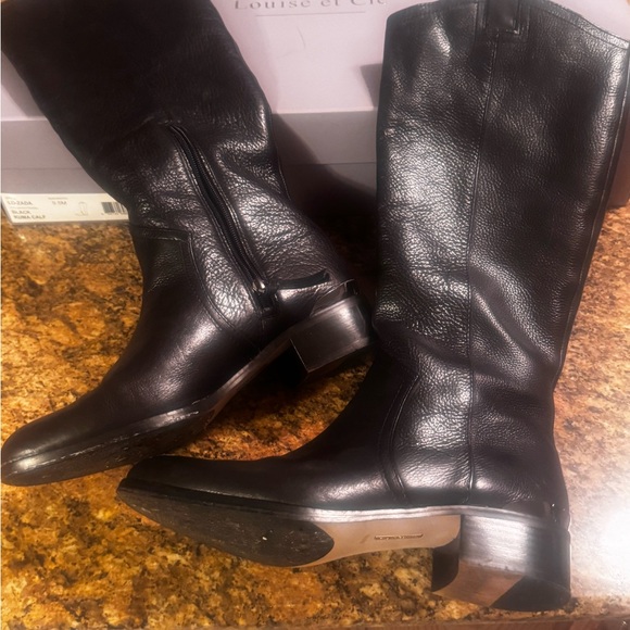 Louise et Cie Lo-Zada Black Kuma Calf Knee-High Leather Boots, Size 9.5. - Picture 10 of 11